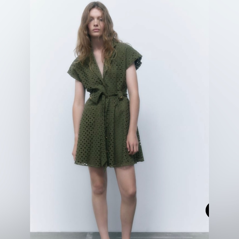 SHIRT DRESS WITH CUTWORK EMBROIDERY NWT